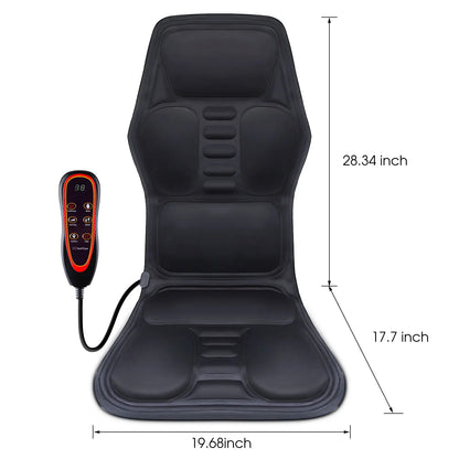 Electric Massage Chair Pad Heating Vibrating Full Body Back Massager Car Chair Cushion Home Office Lumbar With Remote Controls