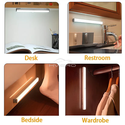 Night Lights Wireless LED Motion Sensor Lamp USB Rechargeable Magnetic For Wardrobe Room Closet Kitchen Aisle Tube Detector Bulb