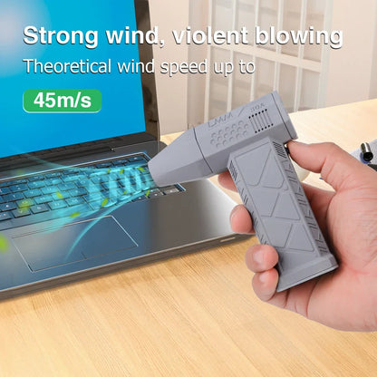 Pro Turbo Air Duster Blower | Cordless Multi-Scene Storm Wind for Car Detailing/Keyboard/Workshop |  LED Safety Alert System