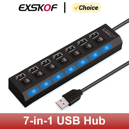 U7-portowy hub USB 2.0 High Speed